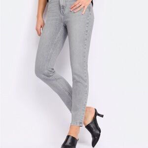 High Rise Relaxed Skinny Gray Women's Jeans